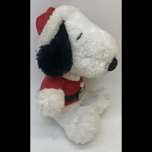 Hallmark Santa Christmas Snoopy 9” Fuzzy Plush Charlie Brown Peanuts